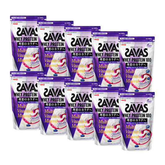 ザバス ホエイプロテイン100 マルチビタミン＆ミネラル ブルーベリーヨーグルト味 450g×10個セット(4,500g)